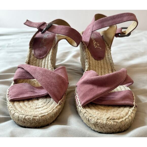 Splendid Fairfax Espadrille Wedge Suede Strappy Sandals Size 9.5 - Picture 4 of 7